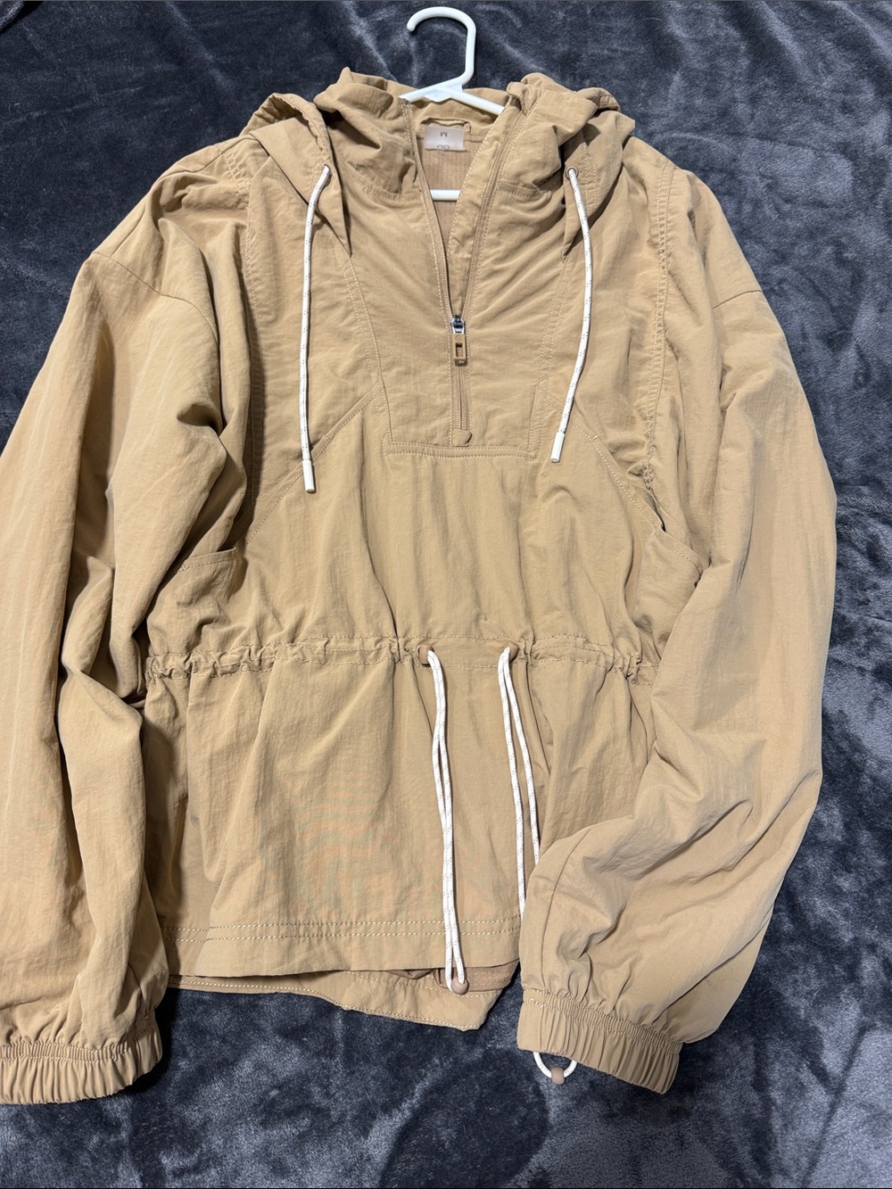 Casual Hooded Anorak Pullover Jacket - Tan Calia Medium